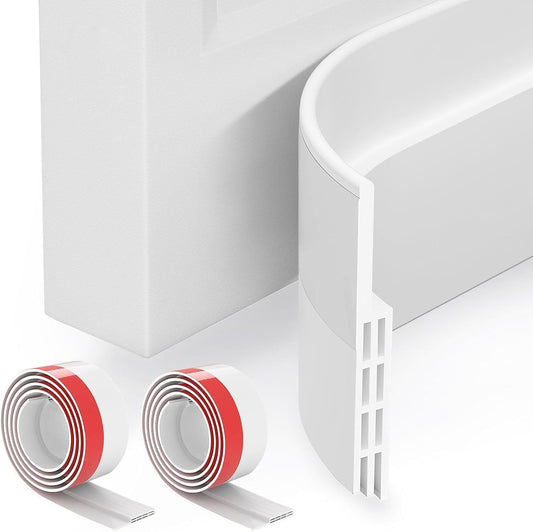 GroTheory 2 Pack Door Draft Stopper, Under Door Draft Blocker, Soundproof Weather Stripping Door Seal, 2"" W x 39"" L, White - Available at All In One Marketplace Canada