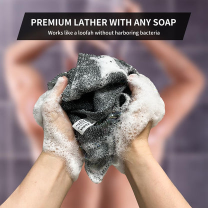 Yiclick Exfoliating Washcloth Towel, Exfoliating Body Scrubber, Back Scrubber Washer for Shower Bath, African Net Sponge Loofah Body Scrub Exfoliator, Exfoliating Cloth Brush Gloves for Women (Grey) - Available at All In One Marketplace Canada