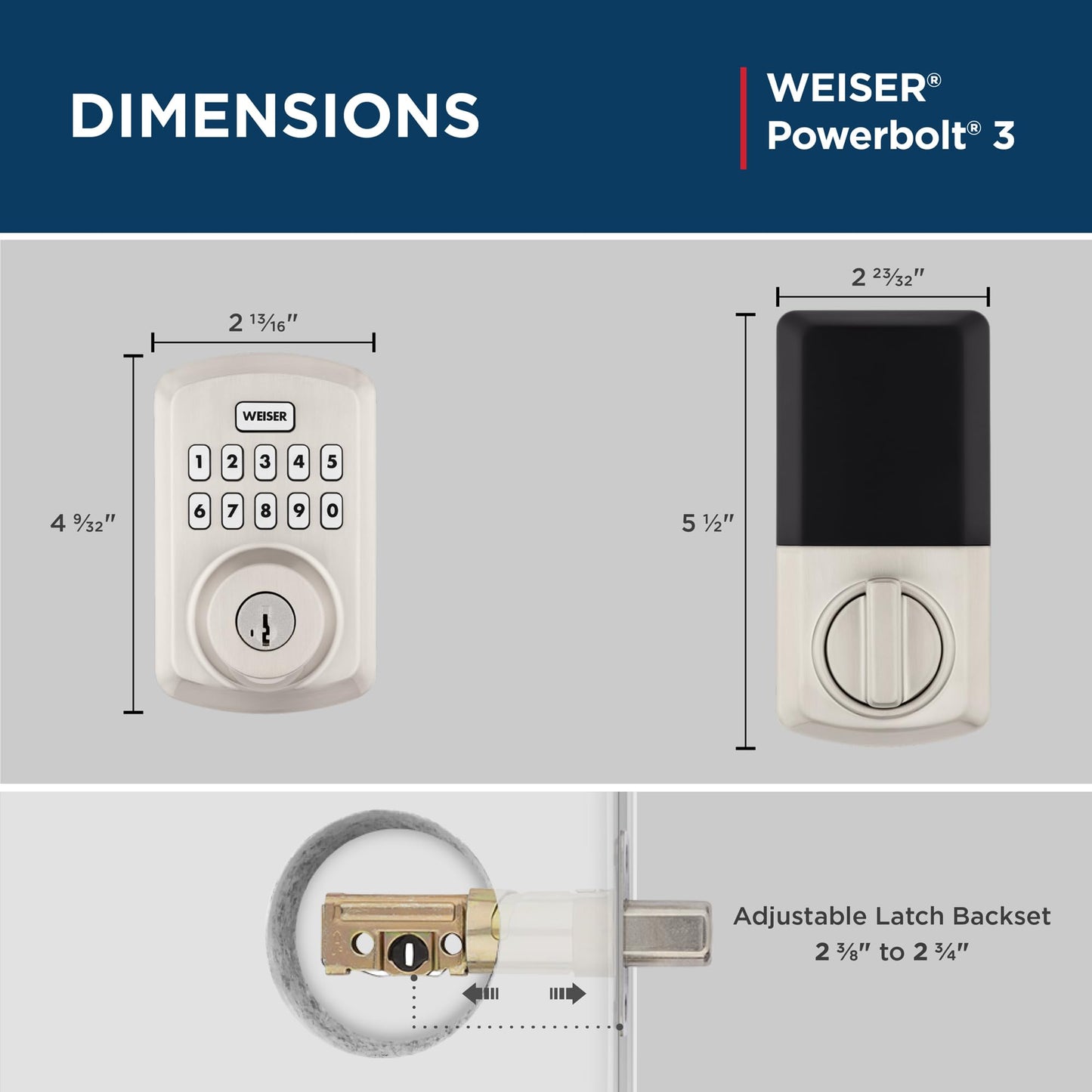 Weiser Powerbolt 3 x Daylon Combo Pack, Keyless Entry Door Lock/Deadbolt with Door Handle/Lever in Satin Nickel, 10-Button Keypad Door Lock, Electronic Door Locks for Front Door 🍁 All In One Marketplace Canada