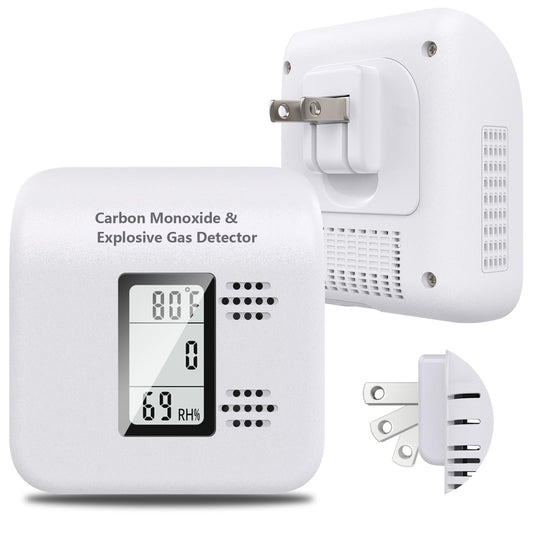 4-in-1 Upgraded Natural Gas Leak Detector and Carbon Monoxide Detectors,Carbon Monoxide Detectors Plug in with Temperature & Humidity Monitor CO Methane Propane Alarm for Home RV Hotel (1Pack White) - Available at All In One Marketplace Canada
