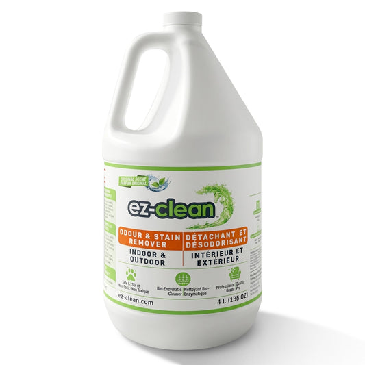 ez-clean Advanced Odor Remover- Highly Concentrated Bio Enzyme - Pet Odor Eliminator for Dog, Cat, and Small Animal Urine - Indoor & Outdoor Use for Any Organic Spills (4L jug)
