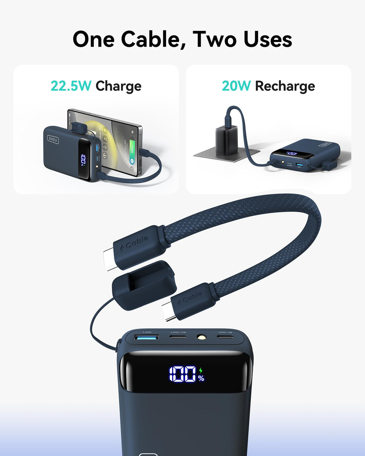 INIU Power Bank, Smallest 20000mAh 22.5W Fast Charging Portable Charger