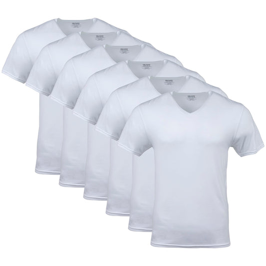 Gildan Men's V-Neck T-Shirts, Multipack, Style G1103, White (6-Pack), X-Large 🍁 All In One Marketplace Canada