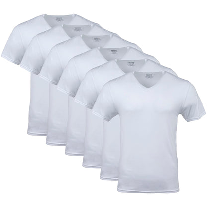 Gildan Men's V-Neck T-Shirts, Multipack, Style G1103, White (6-Pack), Medium 🍁 All In One Marketplace Canada