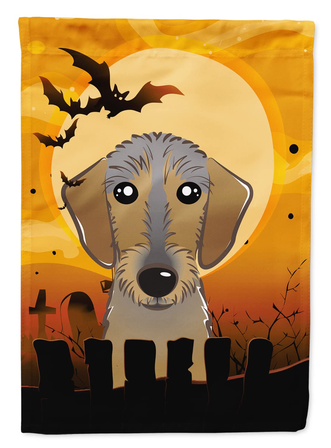 Caroline's Treasures BB1791GF Halloween Wirehaired Dachshund Garden Size Flag, Small, Multicolor