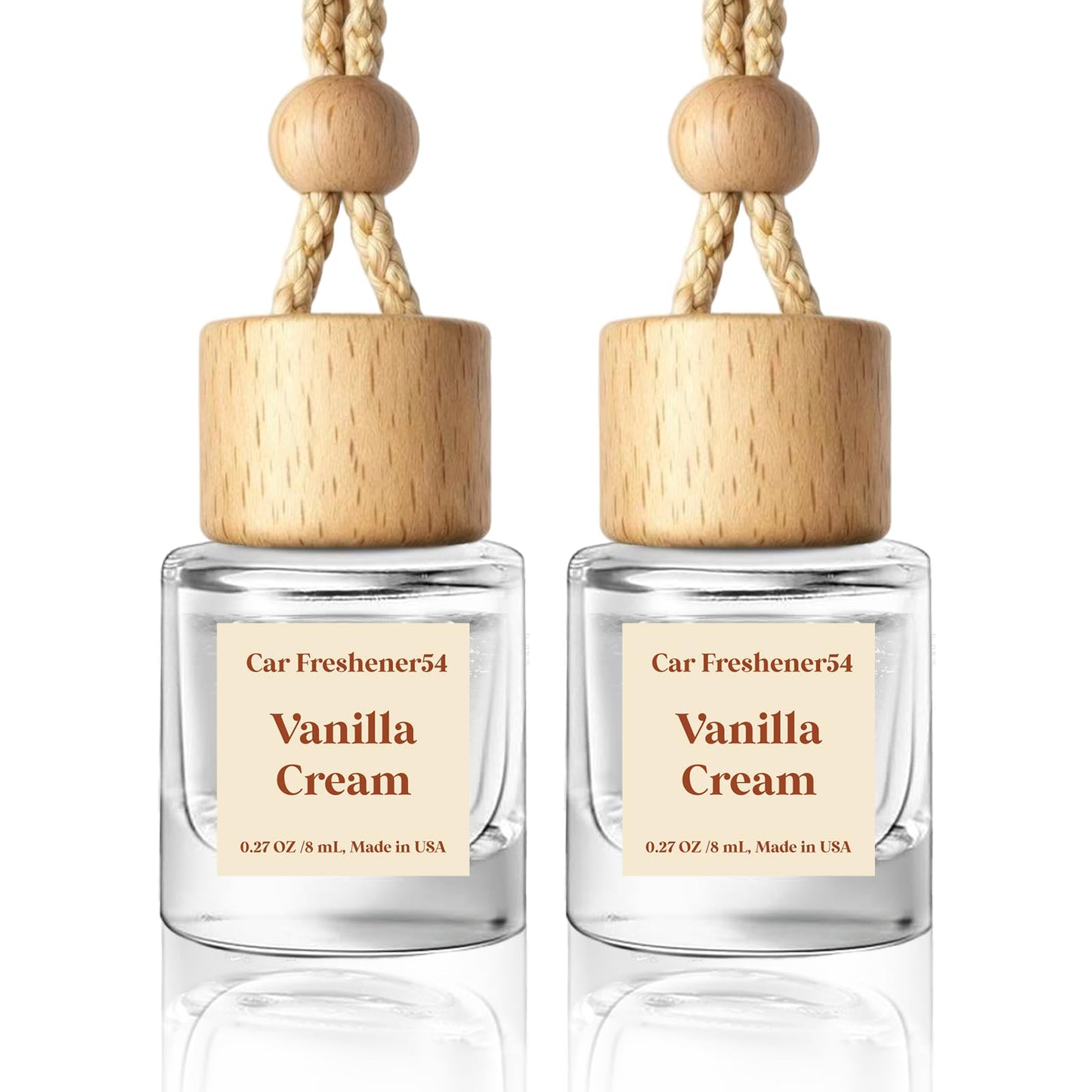 HoogaLife Car Air Fresheners Diffuser 2 Pack Hanging Air Fresheners Diffuser - Vanilla Cream Fragrance Oil Air Diffuser for Car, 45+ Days Long Lasting Fragrance Made in USA