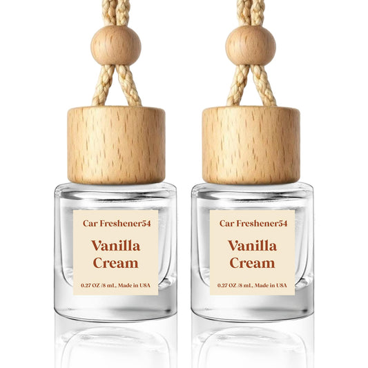 HoogaLife Car Air Fresheners Diffuser 2 Pack Hanging Air Fresheners Diffuser - Vanilla Cream Fragrance Oil Air Diffuser for Car, 45+ Days Long Lasting Fragrance Made in USA