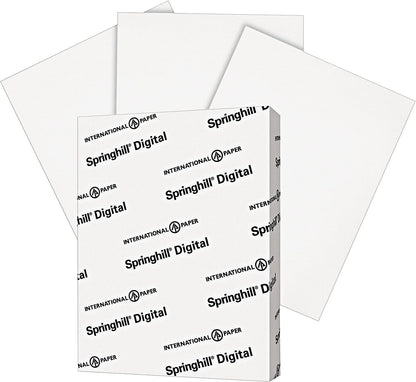 Springhill Cardstock Paper, White Paper, 90lb, 163gsm, 8.5 x 11, 92 Bright, 1 Ream / 250 Sheets - Index Card Stock, Thick Paper (015101R) Springhill
