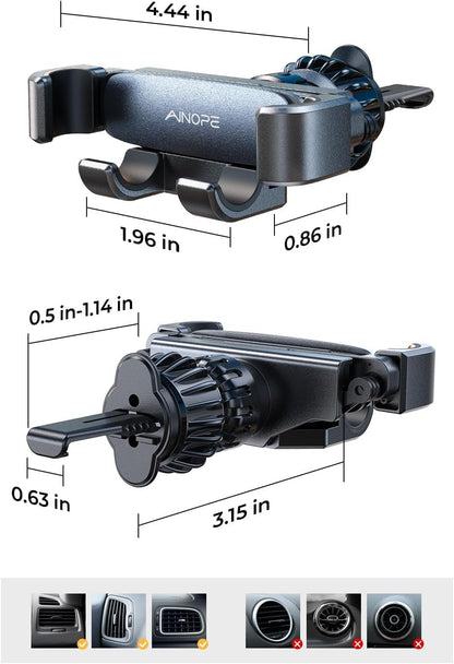 AINOPE Phone Holder for Car Vent【2026 Auto Lock】 Car Phone Holder Mount for Car Accesorries for Women Men Mom, Cell Phone Holder Car Vent Clip Hand Free for All 4-7 Inch iPhone 17 16 Pro Samsung S25 - Available at All In One Marketplace Canada