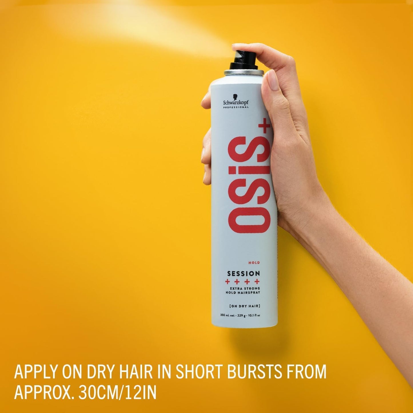 Schwarzkopf OSiS+ Session Extra Strong Hold Hairspray | Long Lasting Hold, Windproof Hold | Easy To Brush Without Flaking | Heat Protection up to 250°C/450°F | For All Hair Types, 300mL - Available at All In One Marketplace Canada