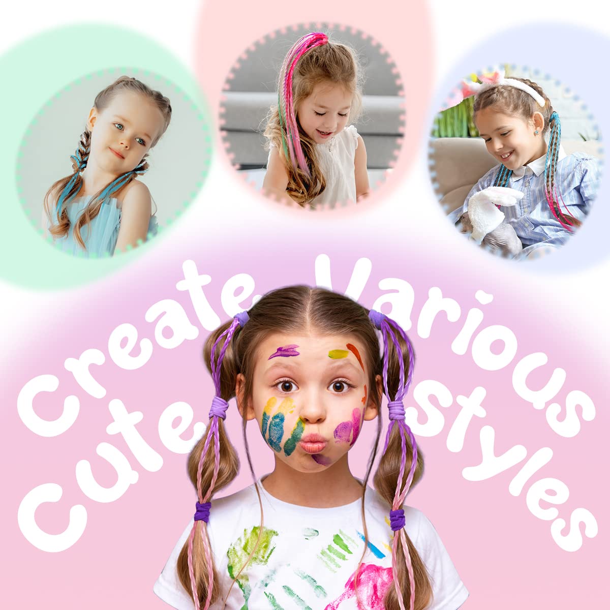 Dreamlover Pre-Braided Colored Hair Extensions for Kids, 12 Pieces 🍁 All In One Marketplace Canada