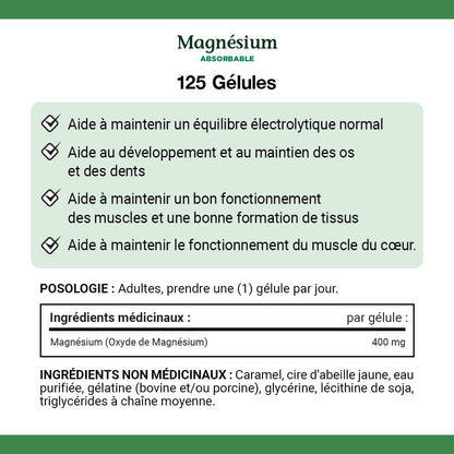 Nature's Bounty Absorbable Magnesium 400mg, Multi-coloured, 125 Softgels - Available at All In One Marketplace Canada