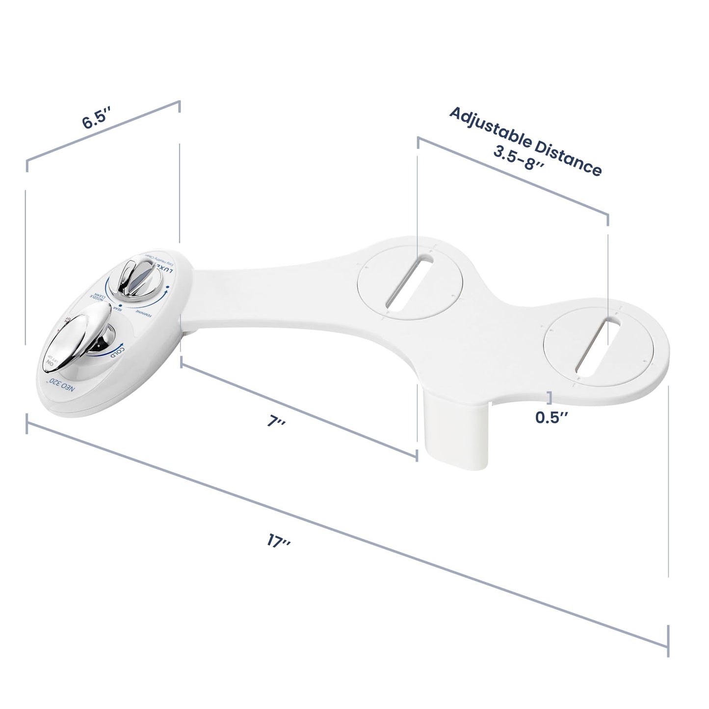 LUXE Bidet NEO 320 - Warm Water Bidet Attachment for Toilet Seat, White