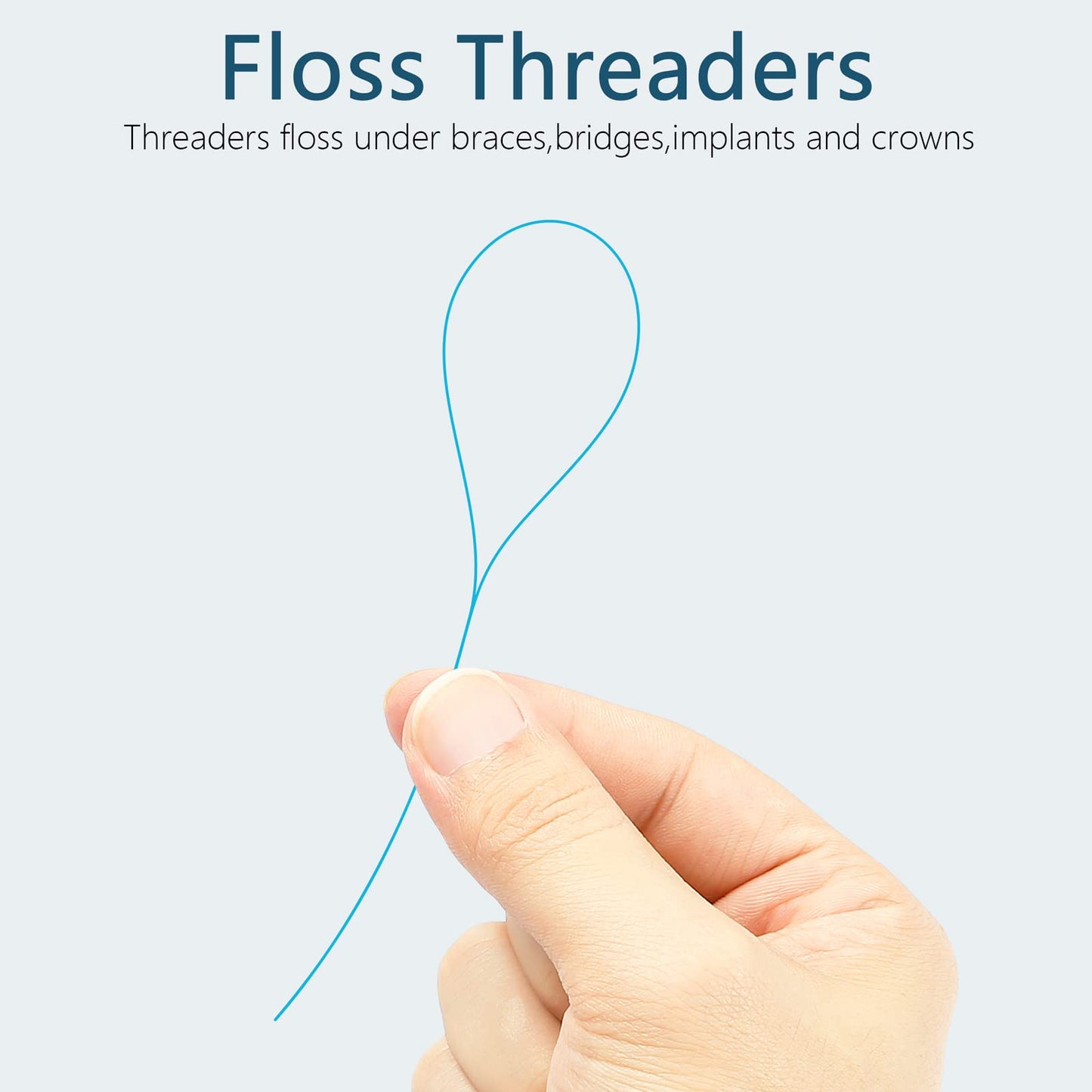 Floss Threaders, Deep Clean Dental Floss Threader for Braces, Bridges, and Implants, Blue - Available at All In One Marketplace Canada