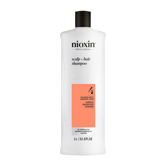 Nioxin System 4 Scalp + Hair Shampoo - Hair Thickening Shampoo For Damaged Hair with Progressed Thinning, 33.8 fl oz (Packaging May Vary) - Available at All In One Marketplace Canada