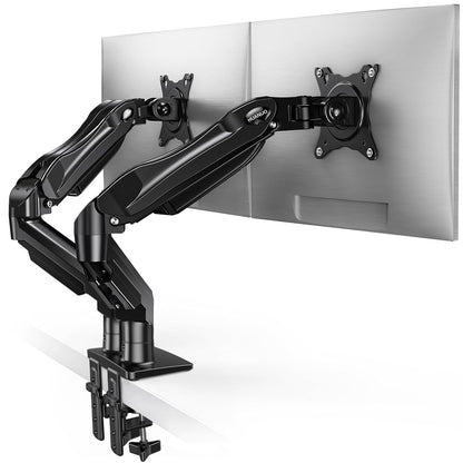 HUANUO Dual Monitor Stand for 13 to 32 Inches, Design Dual Monitor Mount, Fully Flexible Adjustable with Tilt, Swivel, Rotation, VESA 75/100, 19.8lbs per arm