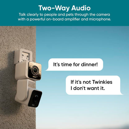 Wyze Pan Cam Duo Indoor/Outdoor IP65 2K 360° Pan/Tilt/Zoom Smart Home Security Camera with Color Night Vision, Works with Alexa & Google Assistant, White WYZE