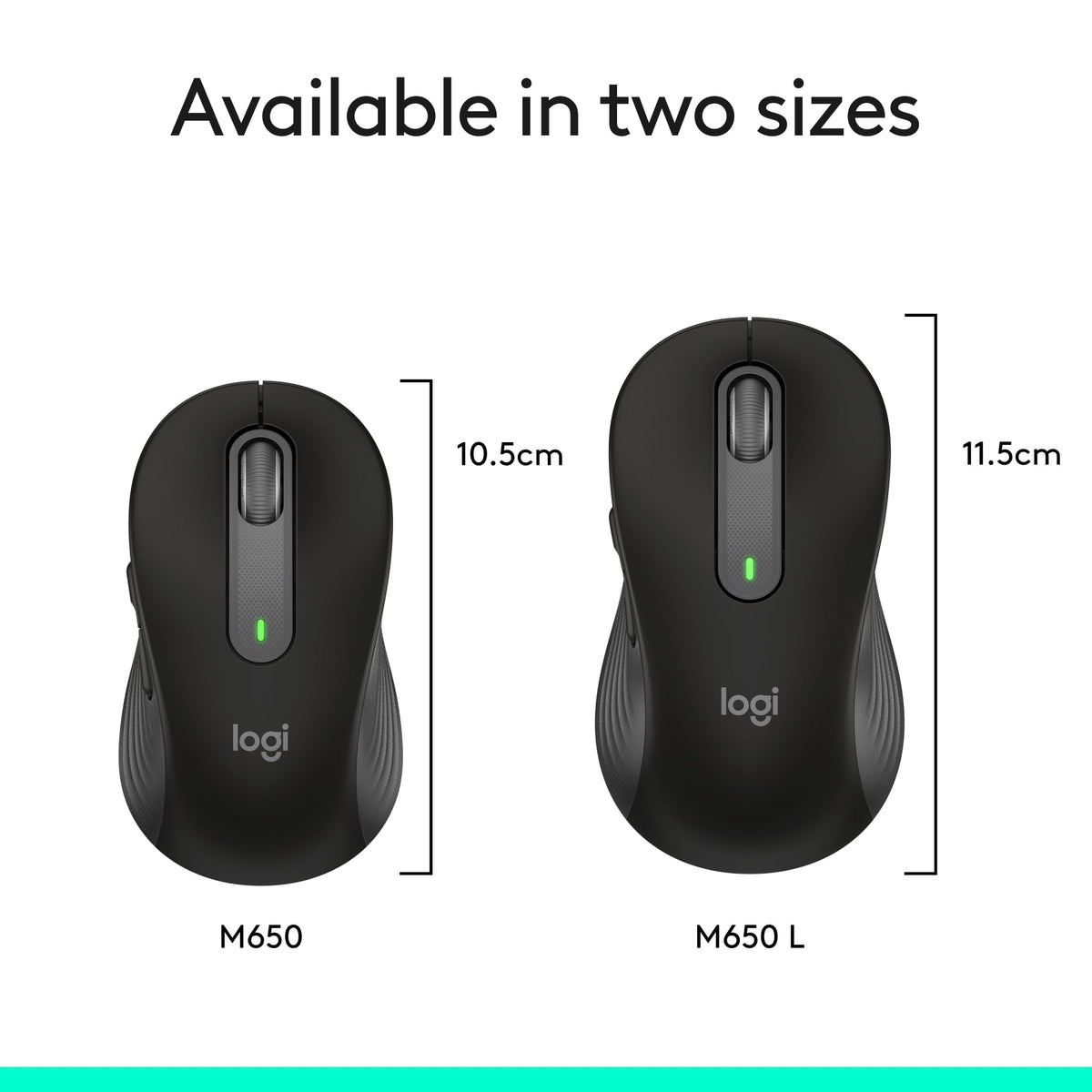 Logitech Signature M650 L Full Size Wireless Mouse Large Sized - Black