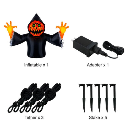 Faucheuse citrouille gonflable de 7 pieds (2,1 m) Occasions Halloween avec lumières tourbillonnantes