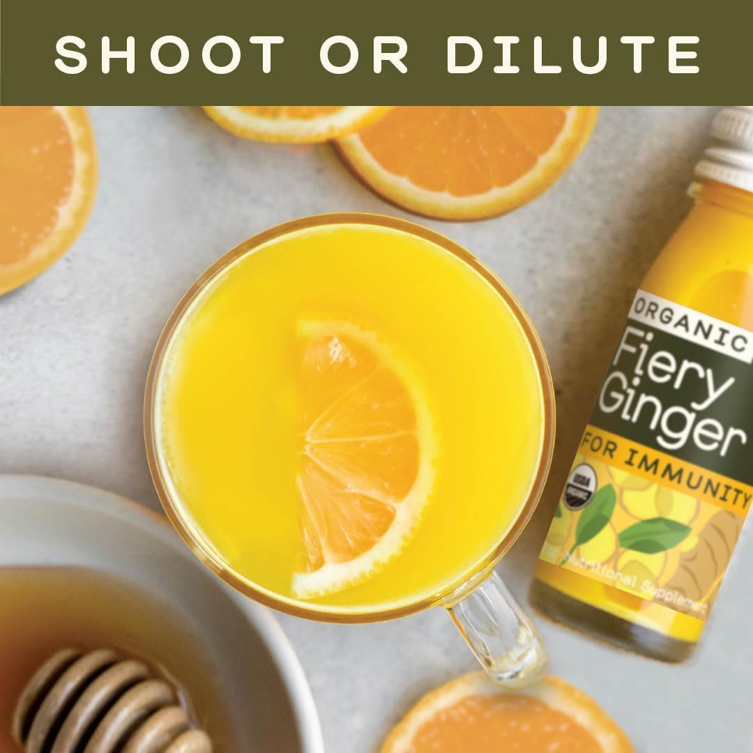 Greenhouse Juice Fiery Ginger Wellness Shot 12-Pack 60ml Glass Bottles | Organic, Vegan, Gluten-Free, Immune Support & Anti-Inflammatory