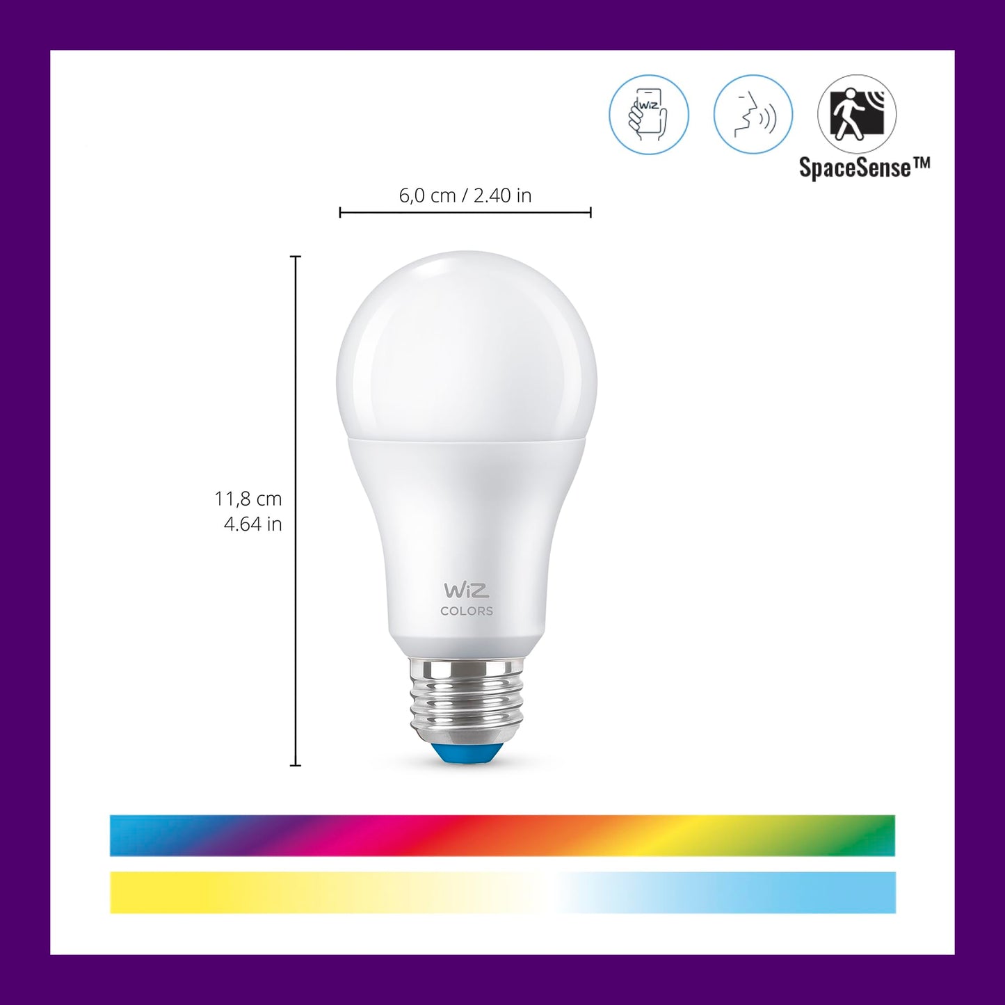 WiZ Connected 60W A19 LED Smart Light Bulbs - Connects to Your Wi-Fi - E26 Smart Bulb - Control with Voice or App + Activate with Motion - Matter Compatible - 3 Pack 🍁 All In One Marketplace Canada