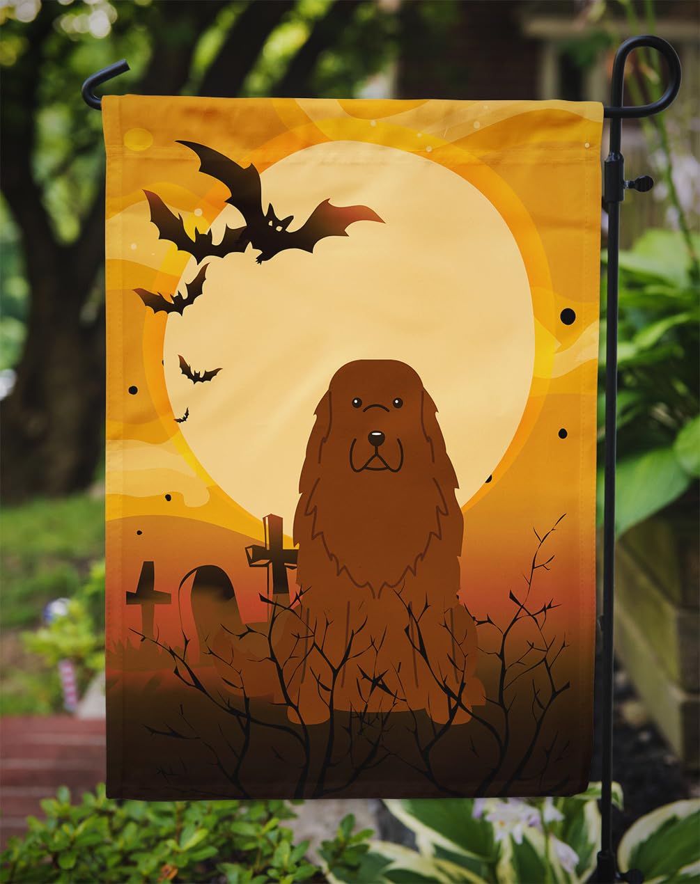 Drapeau de jardin Caroline's Treasures BB4316GF pour Halloween avec chien de berger du Caucase, taille petite, multicolore