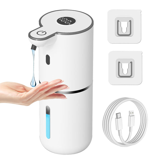 Automatic Liquid Soap Dispenser Touchless, USB Rechargeable Smart Hand Soap Dispenser, 6-Level Adjustable, 12.8oz/380mL Wall Mount for Bathroom Kitchen Dish Soap