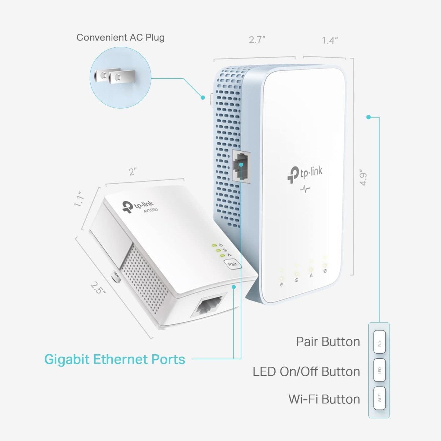 TP-Link Powerline WiFi Extender (TL-WPA7517KIT) - AV1000 Powerline Ethernet Adapter with Dual Band WiFi, OneMesh, Gigabit Port, Ethernet Over Power, Plug & Play TP-Link