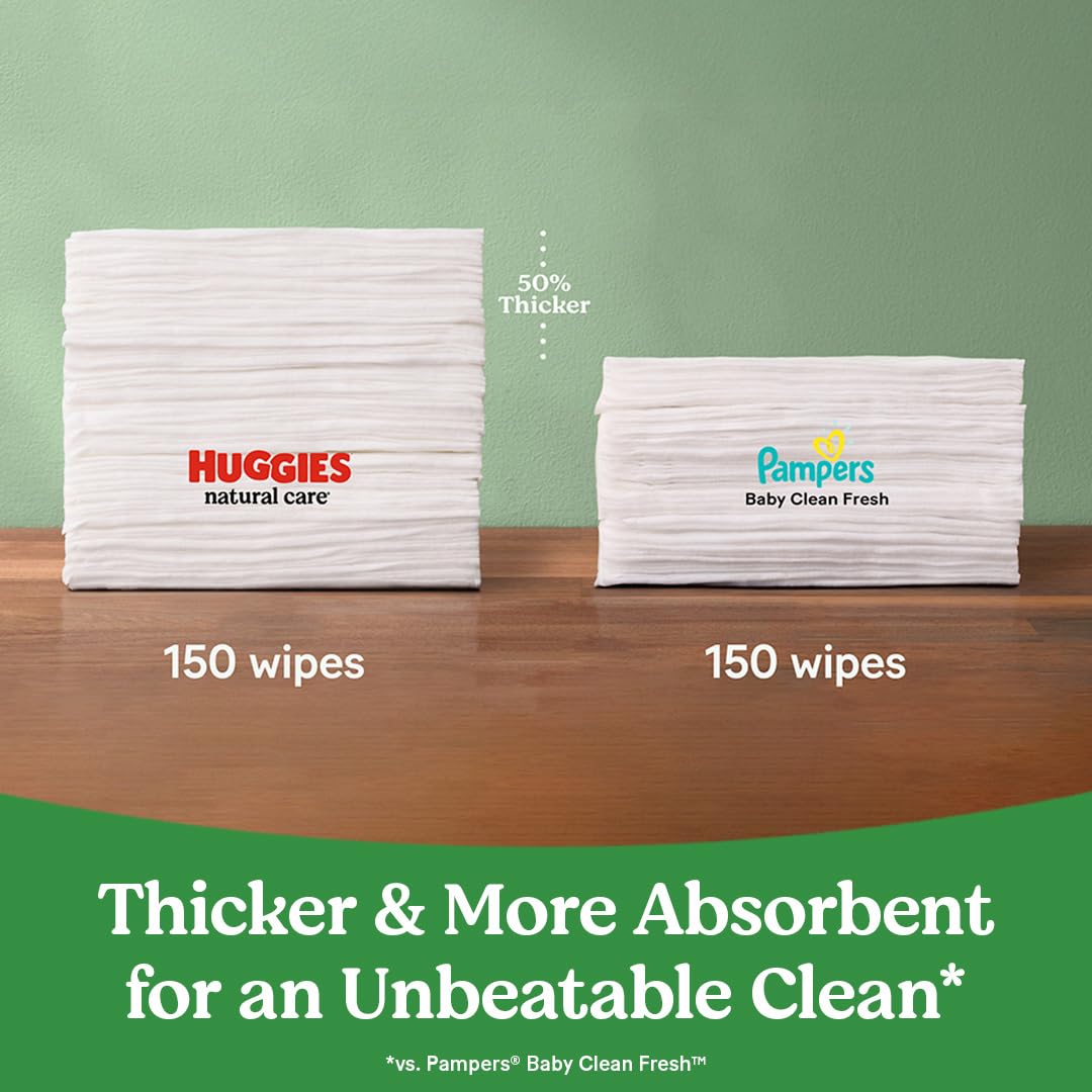 Huggies Sensitive Baby Wipes, Natural Care Baby Diaper Wipes, Unscented, Hypoallergenic, 99% Purified Water, 10 Flip-Top Packs (560 Wipes Total)