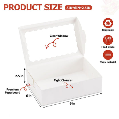 YODYZJ Cookie Boxes with Window, Pack of 20, 9x6x2.5 Inches 🍁 All In One Marketplace Canada