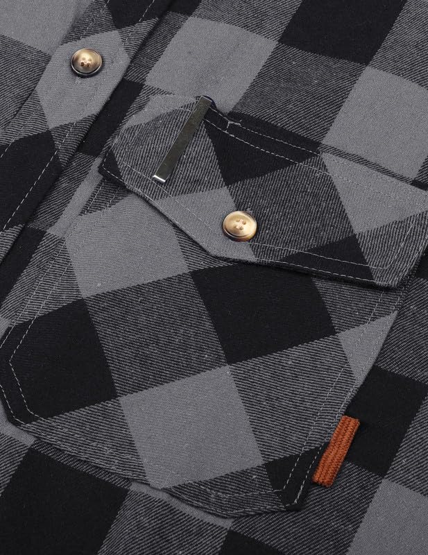 TARAINYA Men's Flannel Plaid Button Down Long Sleeve Shirt with Pockets 🍁 All In One Marketplace Canada