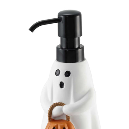 Avanti Linens – Distributeur de savon, pompe à lotion décorative pour comptoir de salle de bain ou de cuisine, décoration d'Halloween en résine peinte à la main (Fantôme)