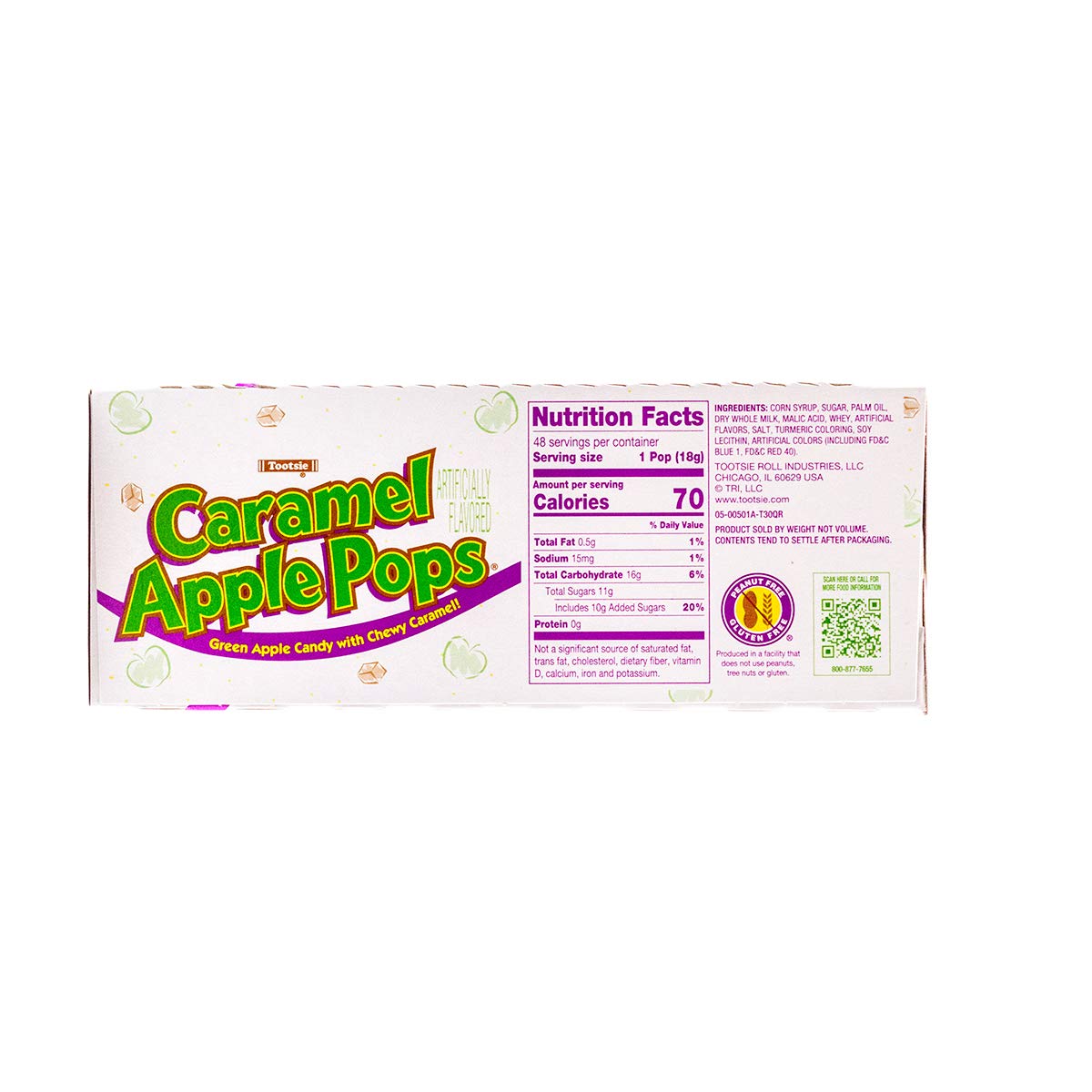 Tootsie Caramel Apple Pop - Box of 48 Individually Wrapped Lollipops