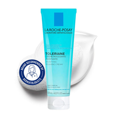 La Roche-Posay Face Cleanser, Toleriane Purifying Foaming Cream for Sensitive Skin with Glycerin, Cleanser and Makeup Remover, Fragrance Free, Preservative Free, Soap Free, Dermatologist Recommended Brand, 125 ML 🍁 All In One Marketplace Canada La Roche-Posay
