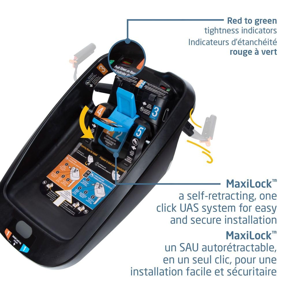 Maxi-Cosi Mico Luxe+ Infant Car Seat, Lightweight, Easy Install with MaxiLock™ Technology, Washable Seat Cover, ClimaFlow™ Ventilation, Side Impact Protection, EcoCare Fabrics Maxi-Cosi