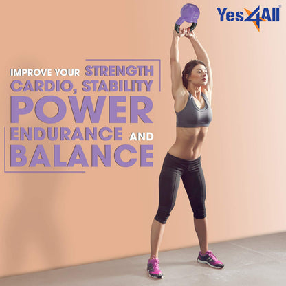 Yes4All Combo Special: Vinyl Coated Kettlebell Weight Sets – Weight Available: (Multicolor - 5, 10, 15 lbs) Yes4all