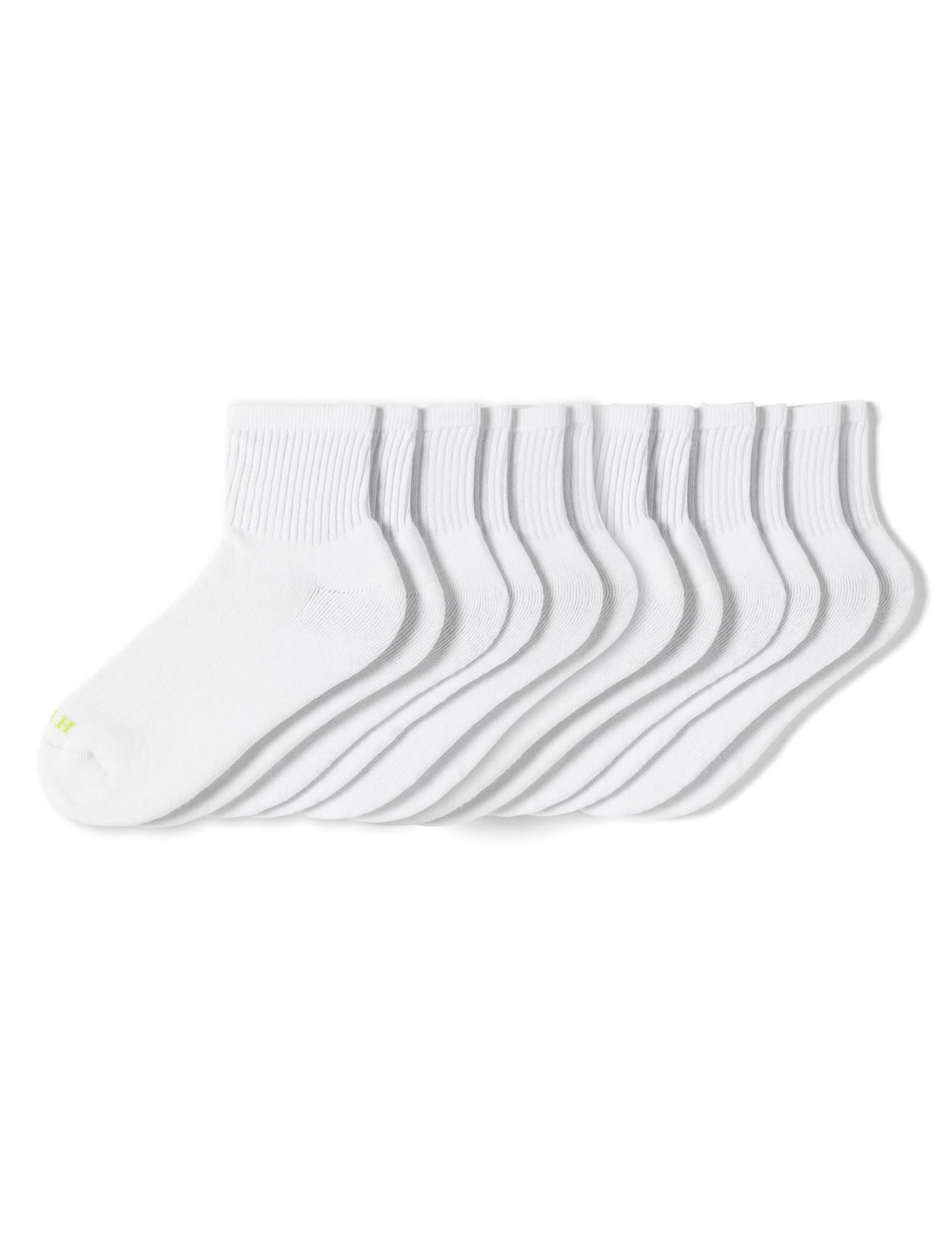 Hue Women's Mini Crew Sock 6 Pair Pack, White - 6 Pair Pack, One Size