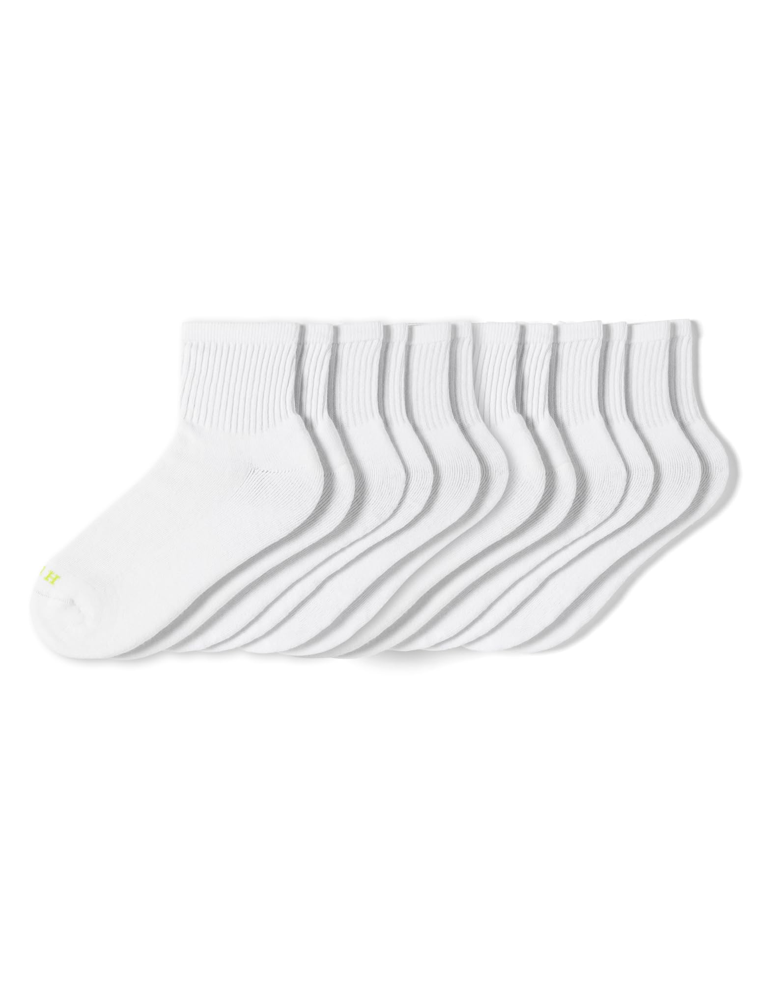Hue Women's Mini Crew Sock 6 Pair Pack, White - 6 Pair Pack, One Size