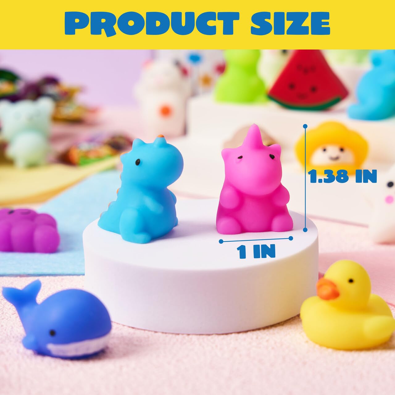 JOYIN Mochi Squishy Toys Set, Random 25 Pack Mini Mochi Party Favors for Kids, Easter Gifts for Kids Kawaii Squishy Toy Stress Relief Toys, Goodie Bags Fillers with Storage Box, Classroom Prizes