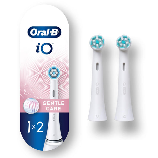 Oral-B iO Gentle Care Replacement Heads, Electric Toothbrush Brush Heads, White, 2 Count
