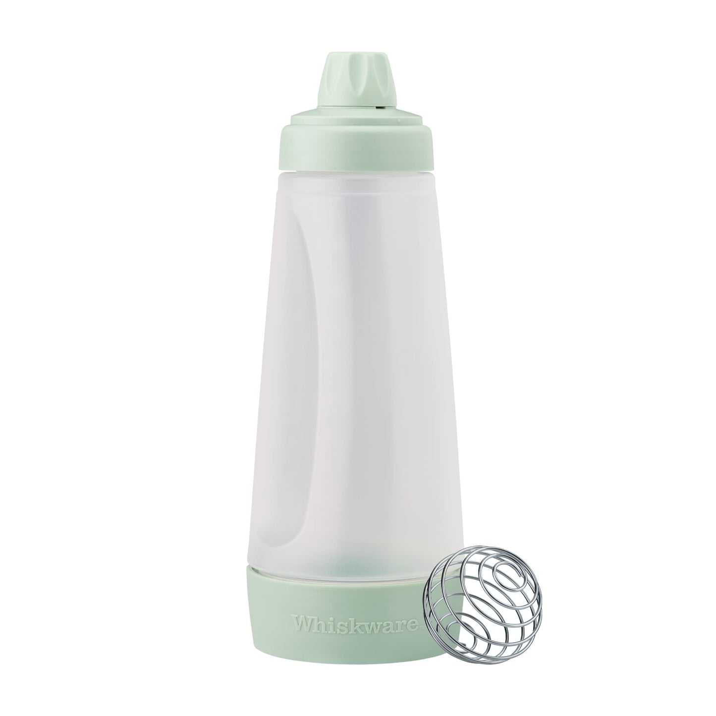 Whiskware Pancake Bottle, Batter Dispenser and Mixer with BlenderBall Wire Whisk, Durable, No-Mess, BPA Free, Dishwasher Safe, Mint Whiskware