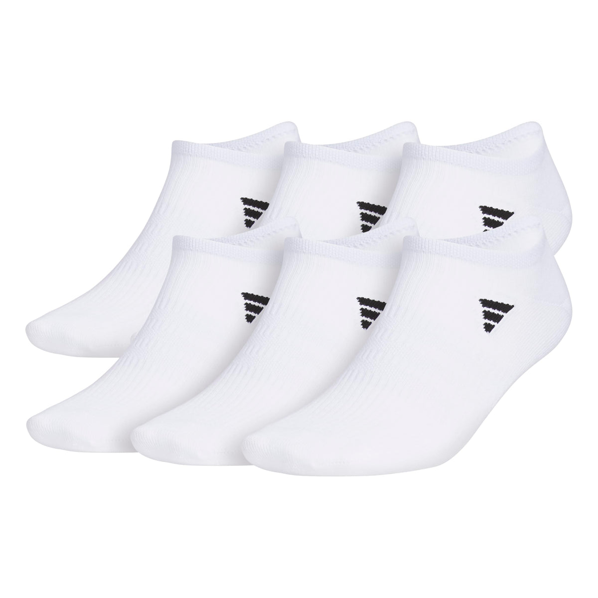 adidas Men's Superlite 3.0 6-Pack No-Show Socks, White/Black, Large