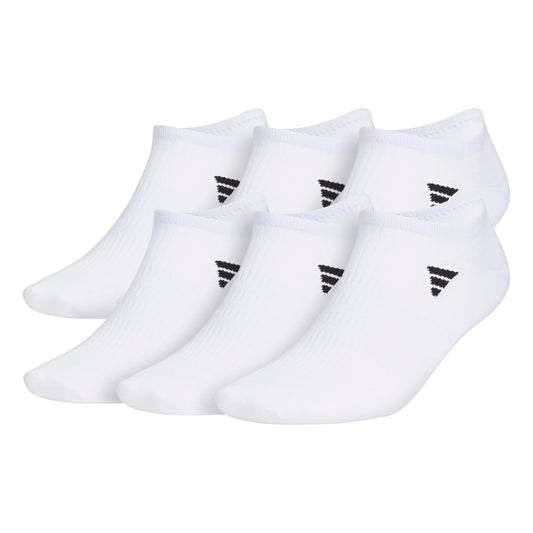 adidas Men's Superlite 3.0 6-Pack No-Show Socks, White/Black, Large