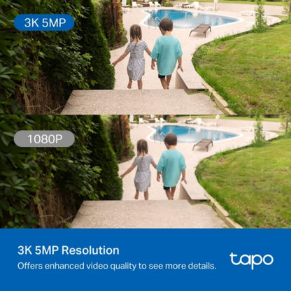 TP-Link Tapo 3K 5MP Pan/Tilt Outdoor Wired Security Wi-Fi Camera, 360° Visual Coverage, Starlight Full-Color Night Vision Up to 98ft, Person/Pet/Venicle Detection,Physical Privacy Mode (Tapo C530WS)
