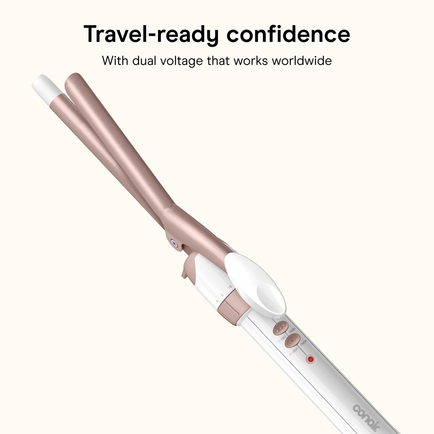 Conair Double Ceramic Curling Iron, 1/2-inch Curling Iron, White/Rose Gold