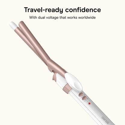 Conair Double Ceramic Curling Iron, 1/2-inch Curling Iron, White/Rose Gold