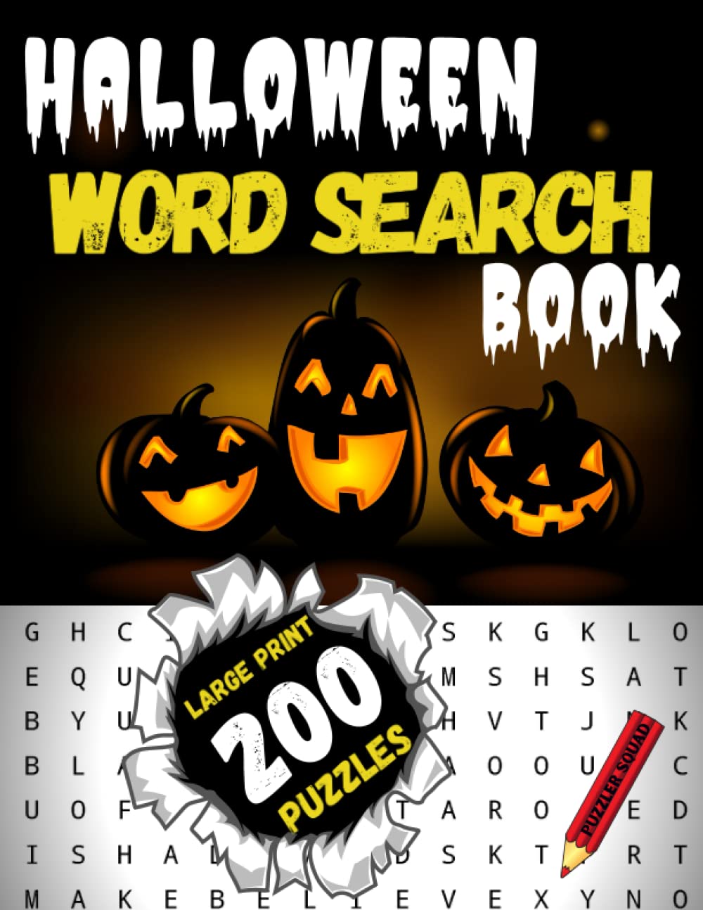 Livre de mots mêlés d'Halloween : Mots mêlés en gros caractères pour adultes et adolescents, parfaits comme cadeaux d'Halloween et petits présents pour femmes, hommes, filles, garçons et amis