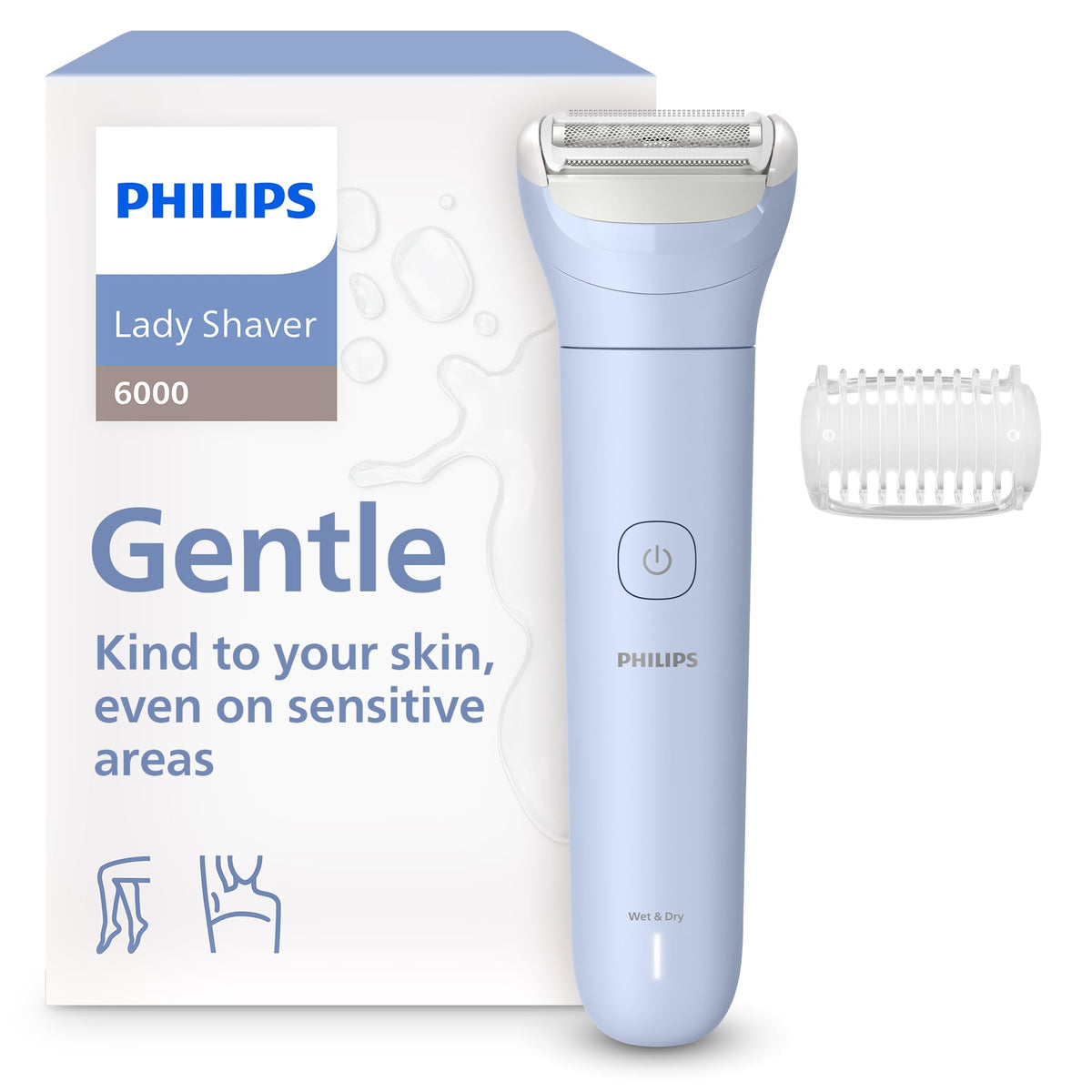 Philips Lady Shaver Series 6000, Electric Shaver for Legs & Body