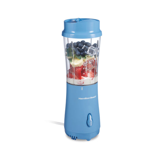 Mixeur personnel Hamilton Beach pour smoothies et boissons protéinées, mixeur portable individuel avec couvercle de voyage, bocal sans BPA de 40 cl, 175 W, mixeur de comptoir compact, bleu tranquille, 51172 🍁 All In One Marketplace Canada