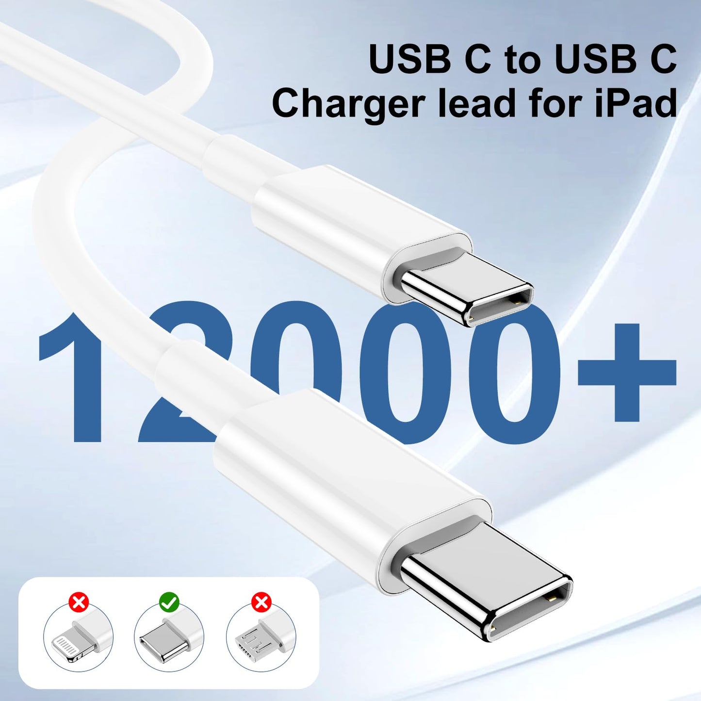 Susnwere iPhone 17 15 16 Charger 10Ft with 20W USB C Charger Block,3-Pack 20W Fast Wall Charger for iPhone 17 Pro Max/iPhone 16/16 Plus/16 Pro/16 Pro Max/15 Plus/15 Pro Max,3Pack Extra Long 10ft Cable - Available at All In One Marketplace Canada